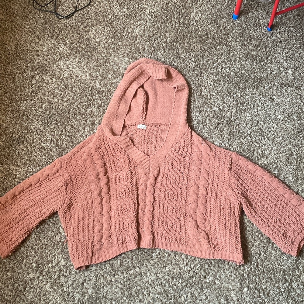 Cropped oversized peach cardigan size M in women’s